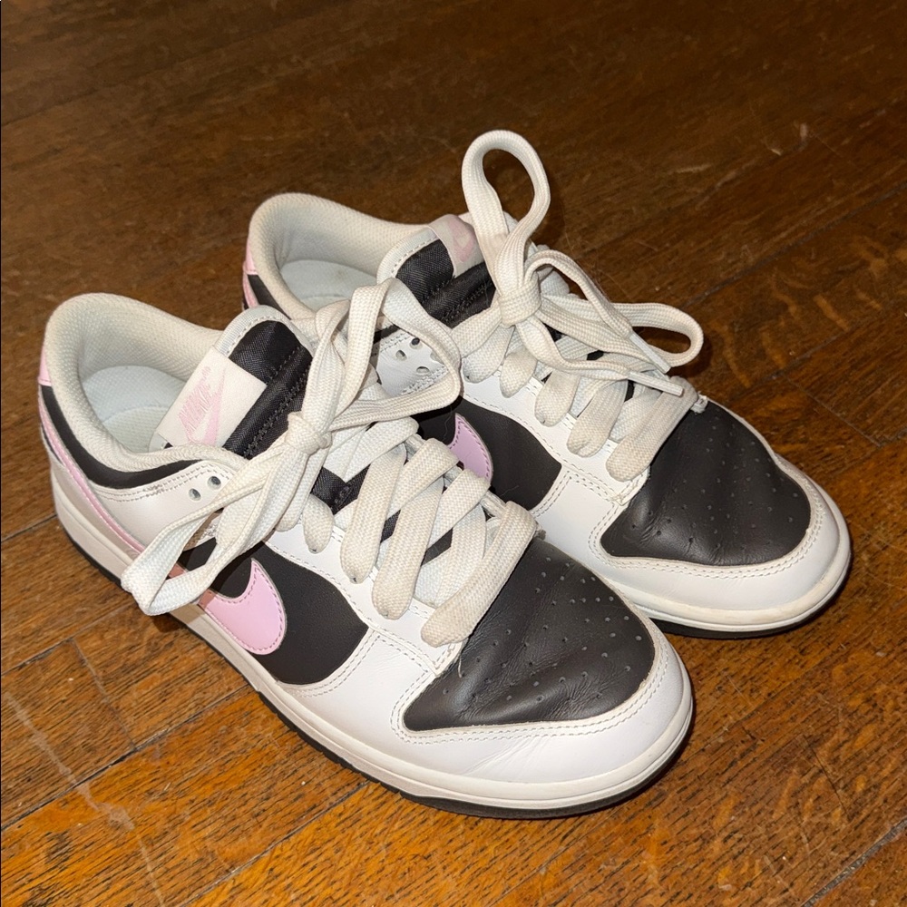Nike Dunk Low Pink and light black/grey Preowned no box Size 8